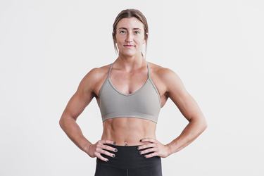 Nobull V-Neck Matte Women's Sports Bras Grey | Australia (EK3468)